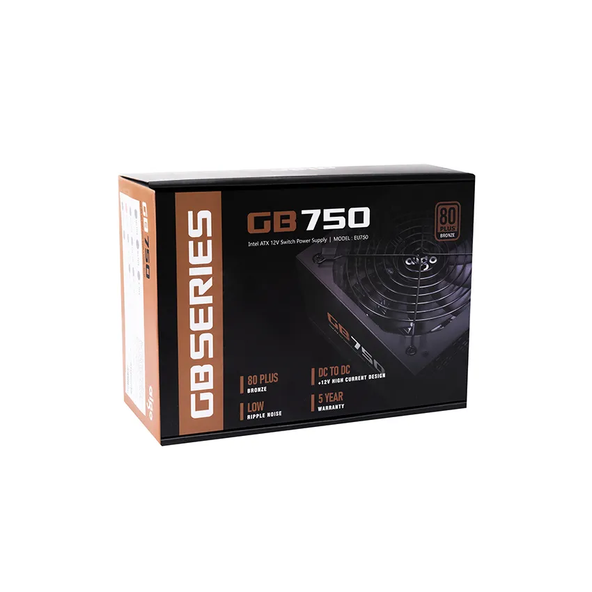 Nguồn máy tính AIGO GB750 - 750W (80 Plus Bronze/Màu Đen)